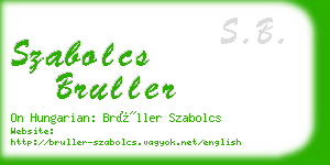 szabolcs bruller business card